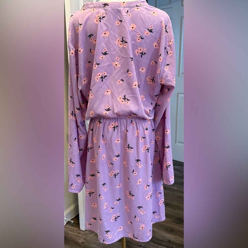 All in Favor Lavender and Pink Floral Dress - Picture 2 of 5